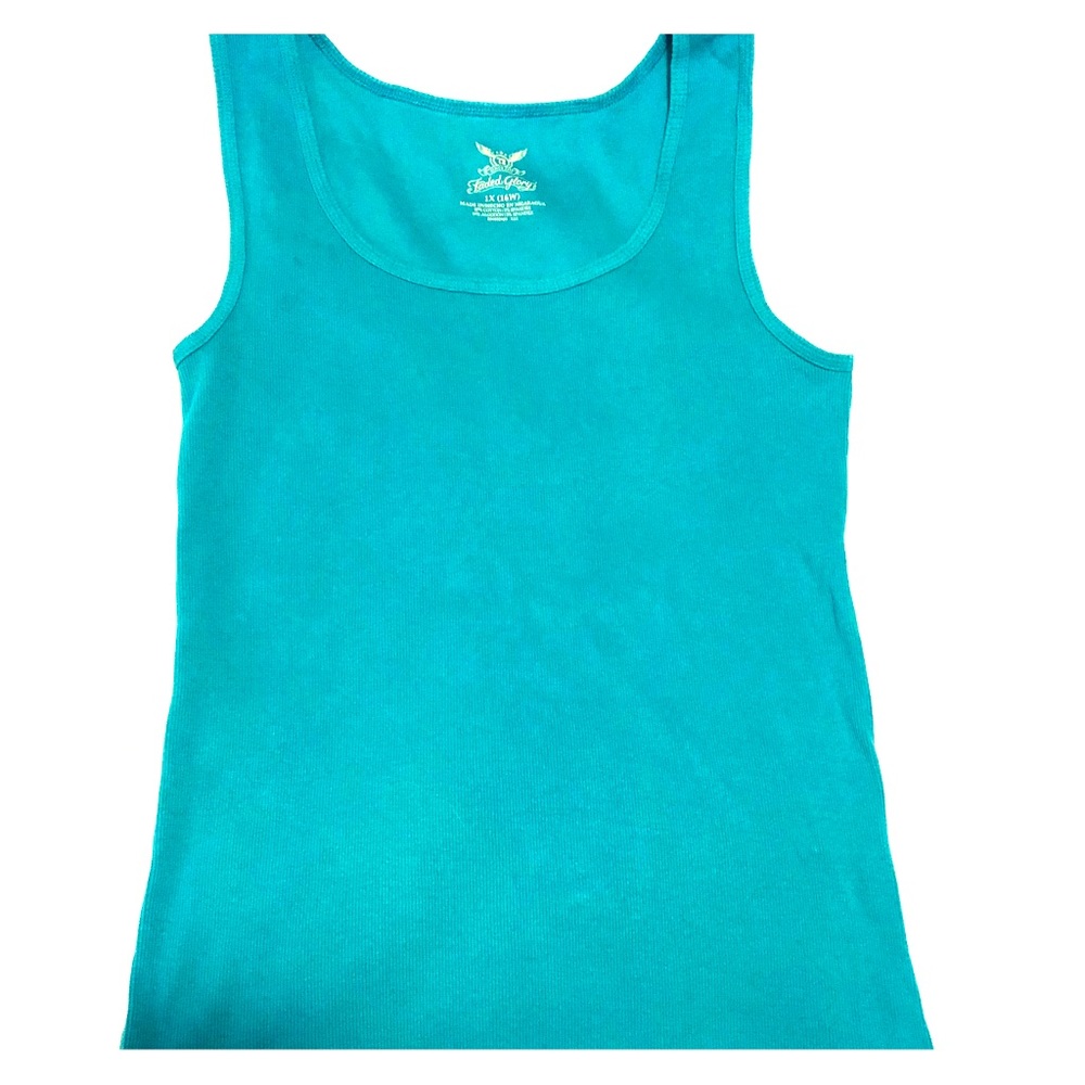 Teal tank top  1X